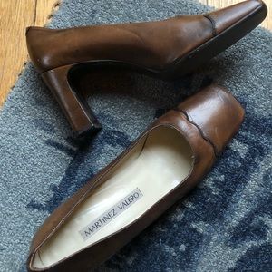 Martinez Valero brown stacked loafers size 10